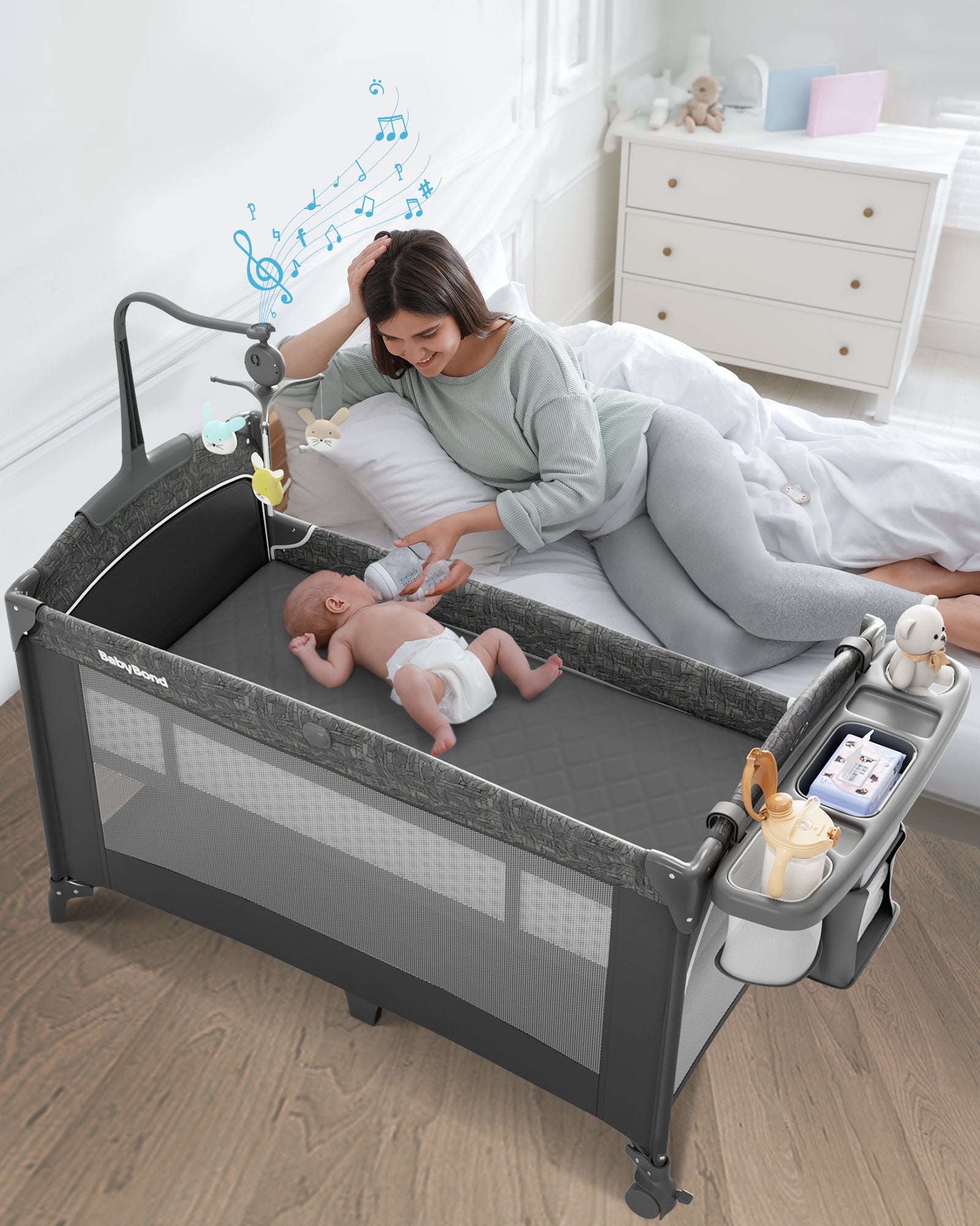 Baby Cot In Portable Baby Rocking Bassinet In Baby Bassinet