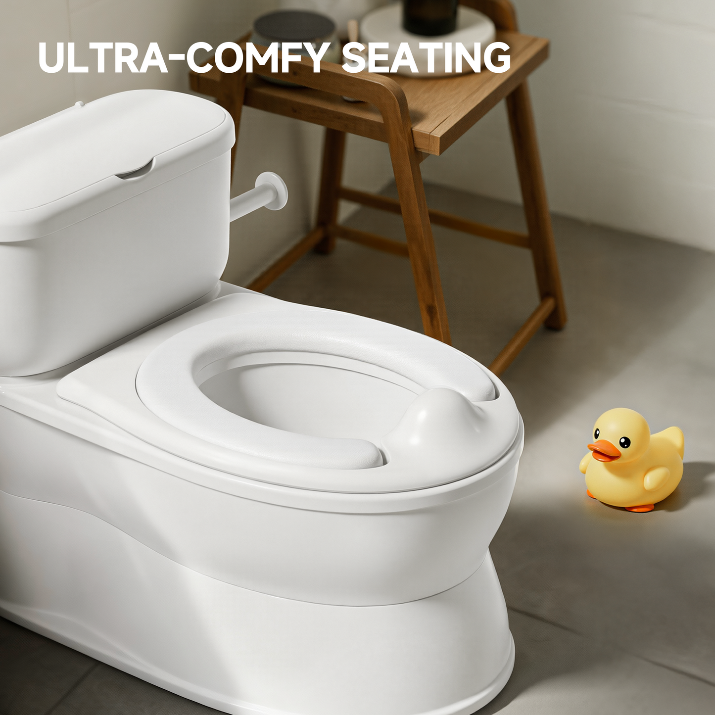 (1033) Babyomi Toddler Potty Training Toilet, 2-in-1 Portable Toilet with Detachable Training Seat, Realistic Flushing Sound, Wipes Storage and Toilet Paper Holder for Boys and Girls Ages 1-3, Grey