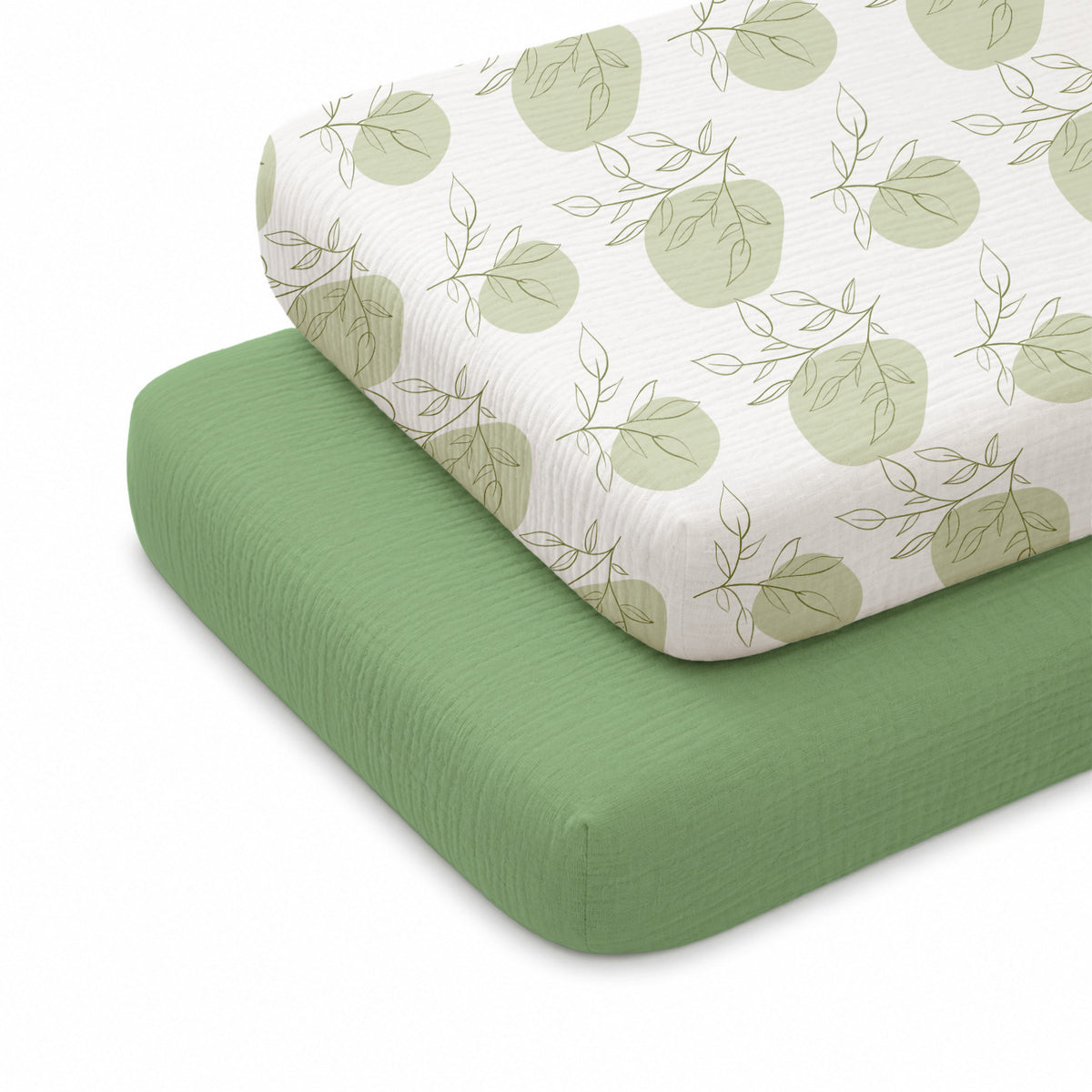 Babyomi Baby 2-Pack Muslin Cotton Bassinet Sheets, 33*17*4inch Bedside Sleeper, Blue