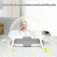 Babyomi Baby Bathtub with Durable Bath Tub and Cute Bear Thermometer, Soft Detachable Cushion No-Slip Hanging and Shower Hat, Foldable Bathtub for Newborn to Toddler, Grey(8877))
