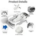 Babyomi Baby Bathtub with Durable Bath Tub and Cute Bear Thermometer, Soft Detachable Cushion No-Slip Hanging and Shower Hat, Foldable Bathtub for Newborn to Toddler, Grey(8877))