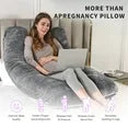 Babyomi U Shaped Pregnancy Pillow Full Body Support Maternity Pillow with Machine Washable Cover for Pain Relief Side Sleepers Expecting Moms, BlackBM3007-Bk