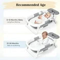 BB2010,Babyomi Foldable Baby Bathtub for 0-2 Year Olds, with Thermometer and Showerhead Bracket, Portable Travel Multifunctional Bath Tub, Gray.