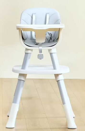 (525) Babyomi 6 in 1 High Chair, Convertible Highchair, Table and Chair Set and Infant Feeding Chair for Babies and Toddlers with Removable Tray and Safety Harness, Easy to Wipe, Grey