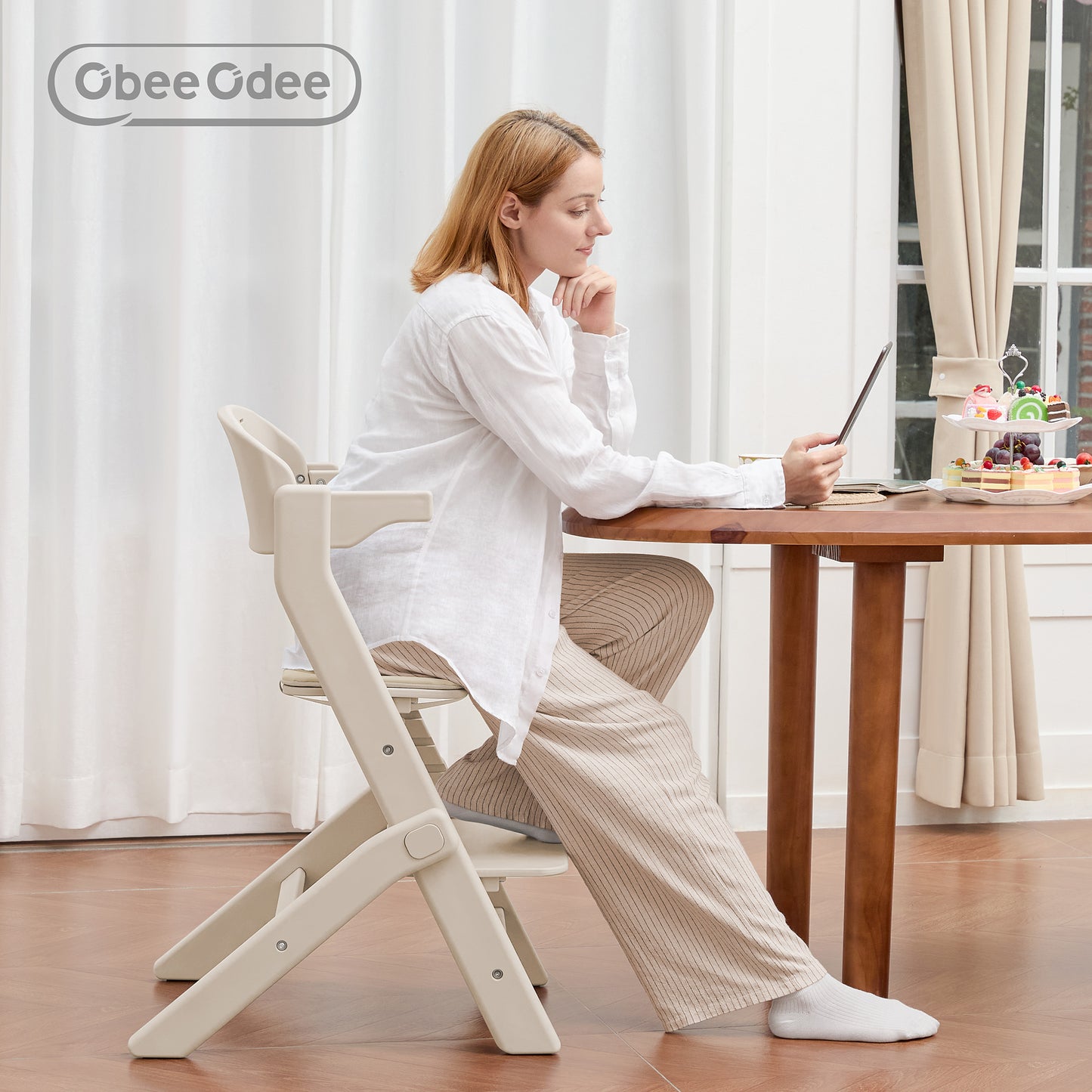 Obee Odee Full-Body Washable Baby High Chair with Soft Cushion, Adjustable for 6 Months to 220 Lb - Multifunctional and Convertible High Chairs for Babies and Toddlers -Portable and Easy Operation