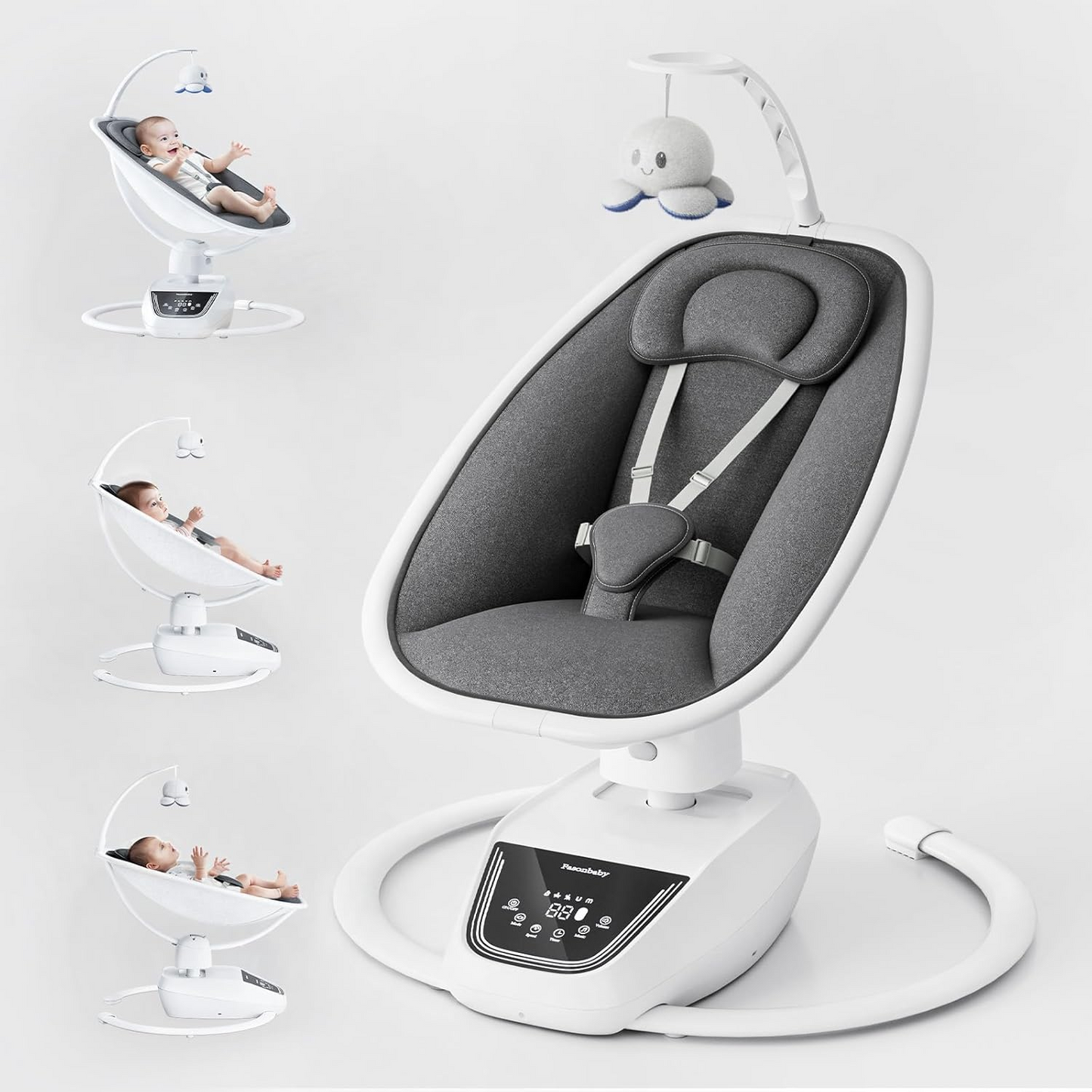 Baby Swing, Multi-Motion Baby Swing, Baby Swings for Infants, Bluetooth Enabled with 5 Unique Motions(White)
